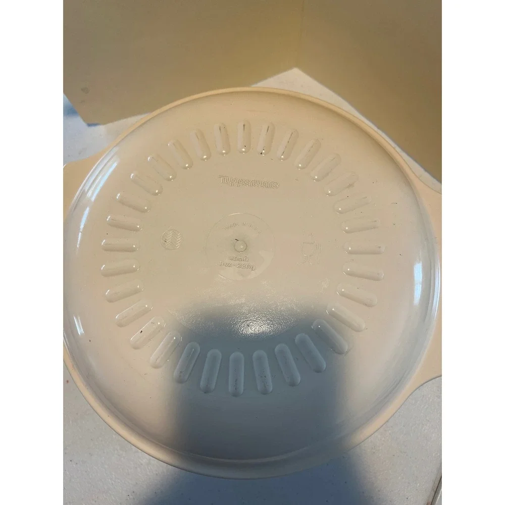 Vintage Tupperware Ultra 21 Ovenware 3 Piece Set Almond Casserole Steamer Lid